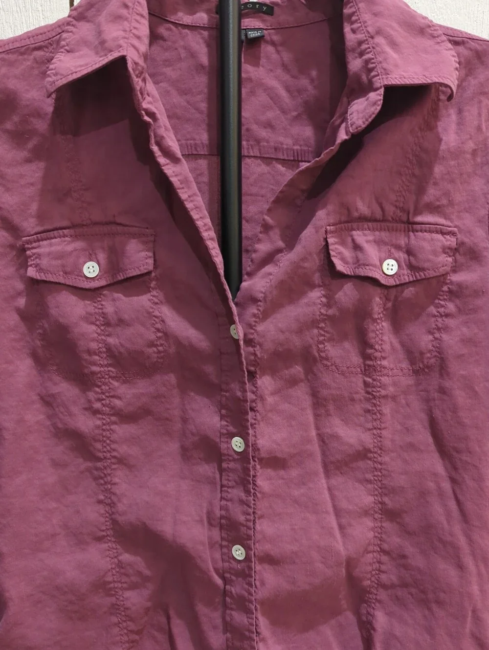 Theory Purple Long Sleeved Shirt Size L